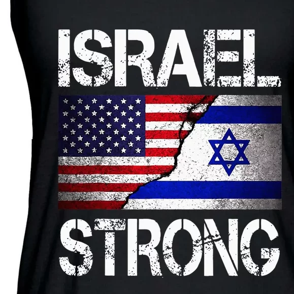 Israel Strong Pray For Israel US Israel Flag Ladies Essential Flowy Tank