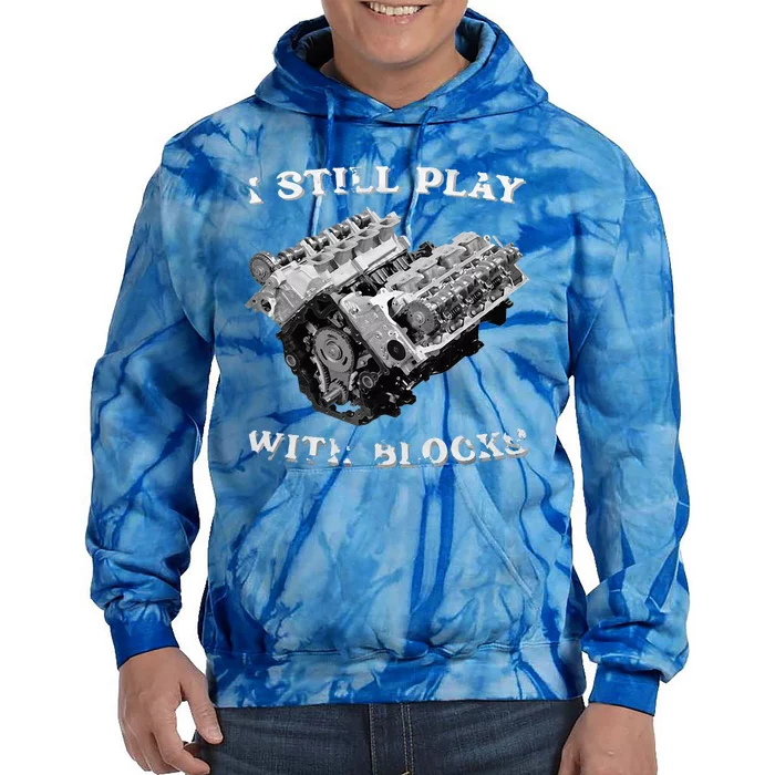 I Still Play With Blocks Racing Maintenance Vintage Tie Dye Hoodie