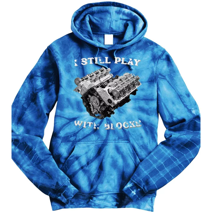 I Still Play With Blocks Racing Maintenance Vintage Tie Dye Hoodie