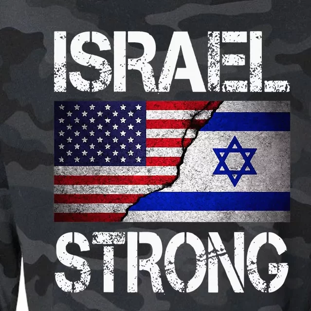 Israel Strong Pray For Israel US Israel Flag Cropped Pullover Crew