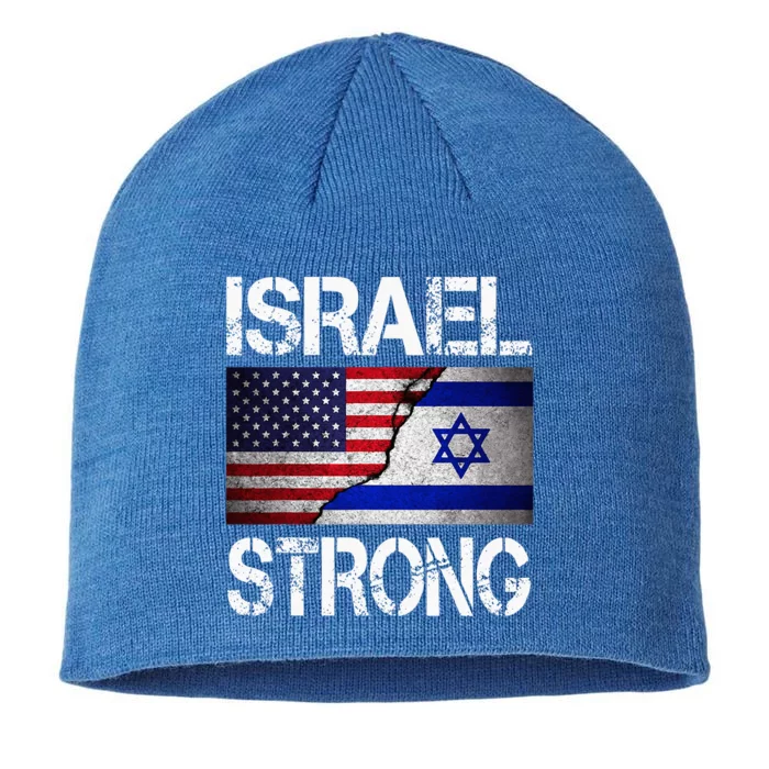 Israel Strong Pray For Israel US Israel Flag 8 1/2in Sustainable Knit Beanie