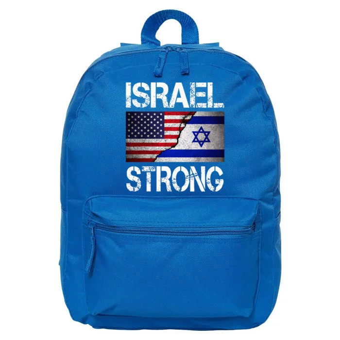 Israel Strong Pray For Israel US Israel Flag 16 in Basic Backpack