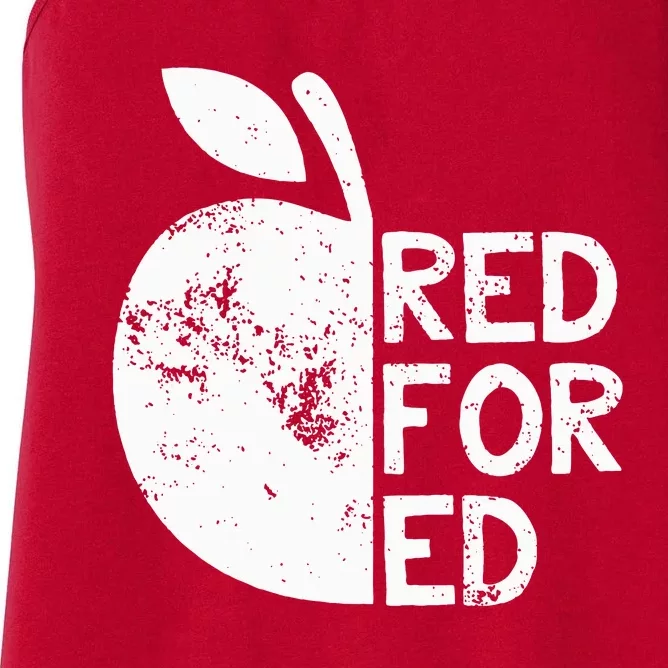 I Support Public Education Red For Ed Teacher Gift Women's Racerback Tank