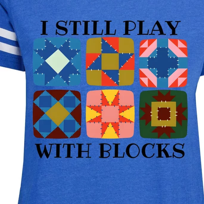 I Still Play With Blocks Enza Ladies Jersey Football T-Shirt