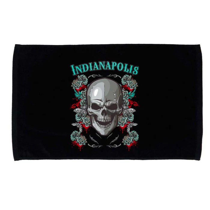 Indianapolis Skull Pirate Skeleton For Bikers Gift Microfiber Hand Towel