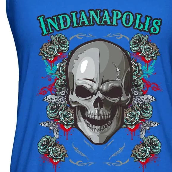 Indianapolis Skull Pirate Skeleton For Bikers Gift Ladies Essential Flowy Tank