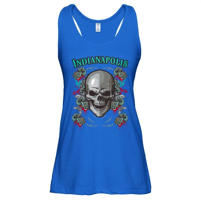 Indianapolis Skull Pirate Skeleton For Bikers Gift Ladies Essential Flowy Tank