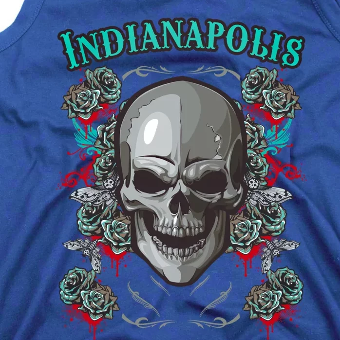 Indianapolis Skull Pirate Skeleton For Bikers Gift Tank Top