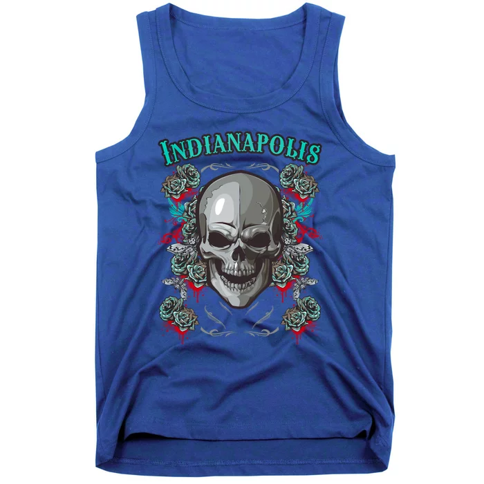 Indianapolis Skull Pirate Skeleton For Bikers Gift Tank Top