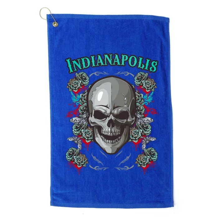 Indianapolis Skull Pirate Skeleton For Bikers Gift Platinum Collection Golf Towel