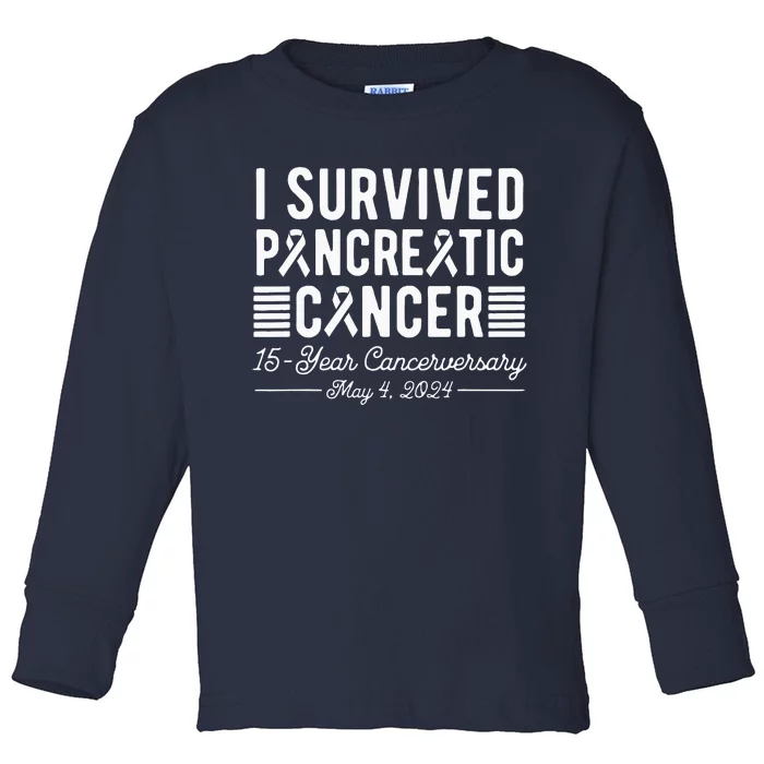 I Survived Pancreatic Cancer 15year Anniversary May 4 2024 Toddler Long Sleeve Shirt