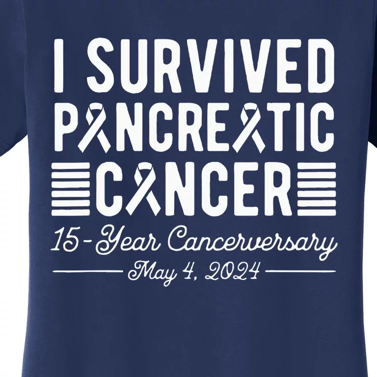 I Survived Pancreatic Cancer 15year Anniversary May 4 2024 Women's T-Shirt