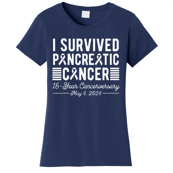 I Survived Pancreatic Cancer 15year Anniversary May 4 2024 Women's T-Shirt