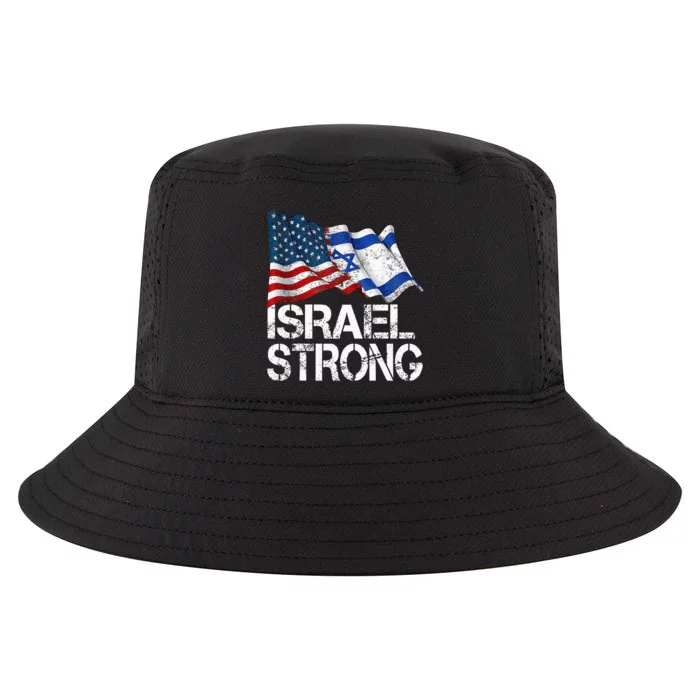 Israel Strong, Pray For Israel, US Israel Flag Cool Comfort Performance Bucket Hat