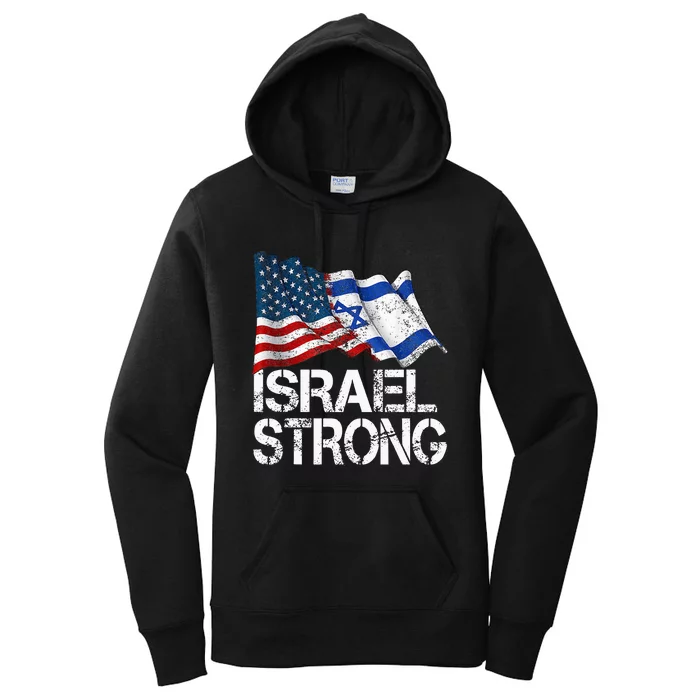 Israel Strong, Pray For Israel, US Israel Flag Women's Pullover Hoodie