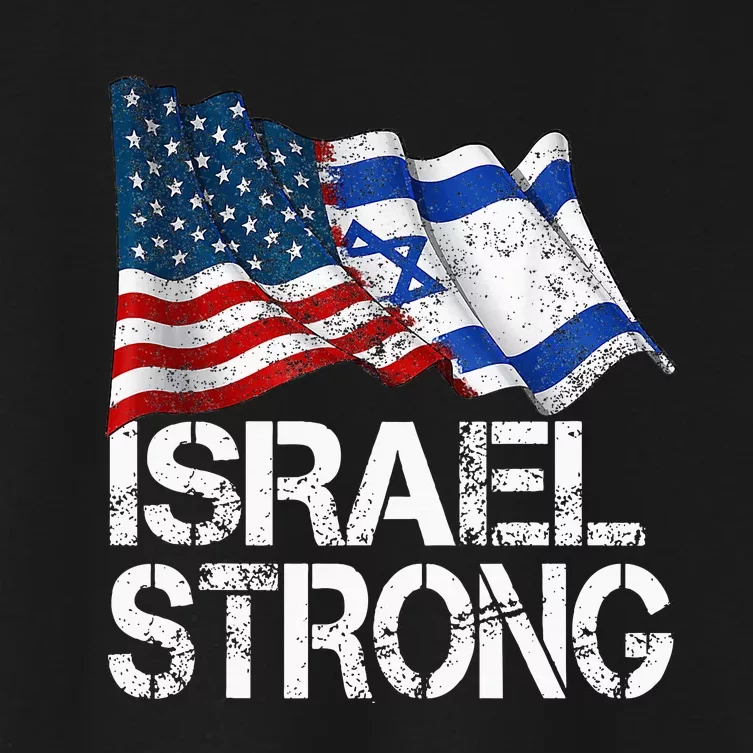 Israel Strong, Pray For Israel, US Israel Flag Women's Crop Top Tee