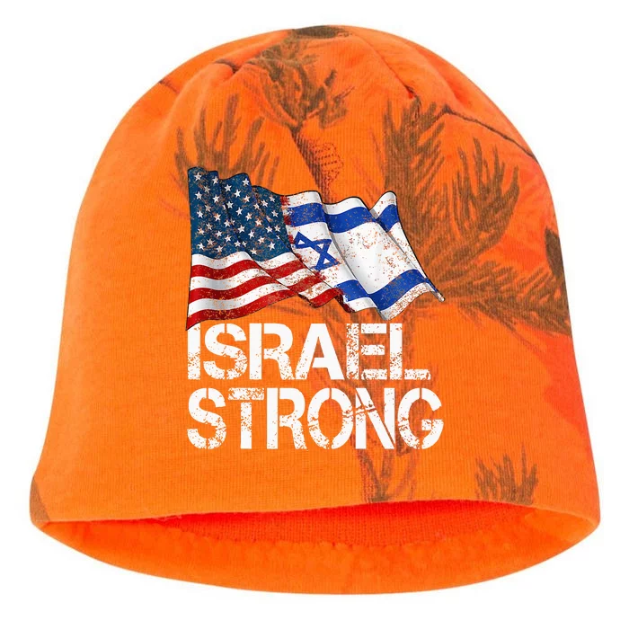 Israel Strong, Pray For Israel, US Israel Flag Kati - Camo Knit Beanie