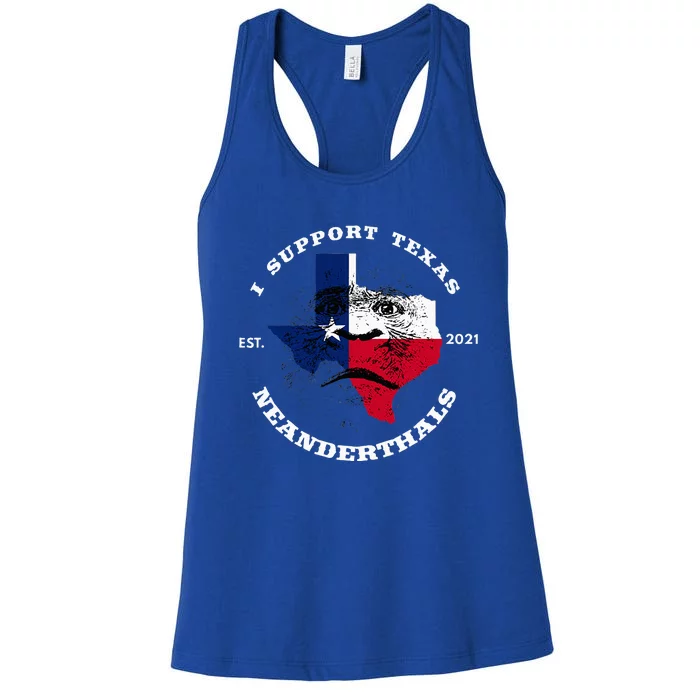 I Support Proud Texas Neanderthals Women's Racerback Tank