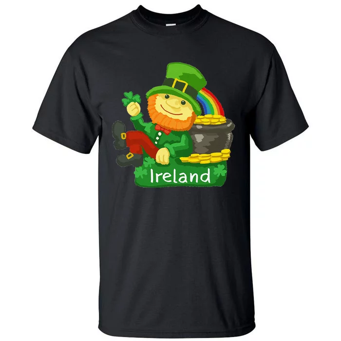 Ireland Saint Patrick's Day Leprechaun Shamrock Green Funny Tall T-Shirt