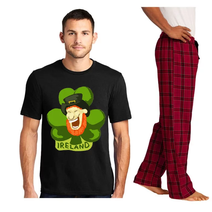 Ireland Saint Patrick's Day Leprechaun Shamrock Green Gift Pajama Set