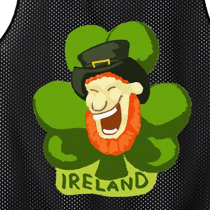 Ireland Saint Patrick's Day Leprechaun Shamrock Green Gift Mesh Reversible Basketball Jersey Tank