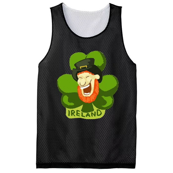 Ireland Saint Patrick's Day Leprechaun Shamrock Green Gift Mesh Reversible Basketball Jersey Tank