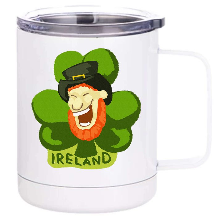 Ireland Saint Patrick's Day Leprechaun Shamrock Green Gift Front & Back 12oz Stainless Steel Tumbler Cup