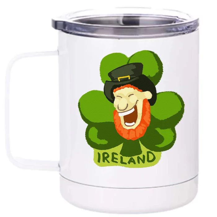 Ireland Saint Patrick's Day Leprechaun Shamrock Green Gift Front & Back 12oz Stainless Steel Tumbler Cup