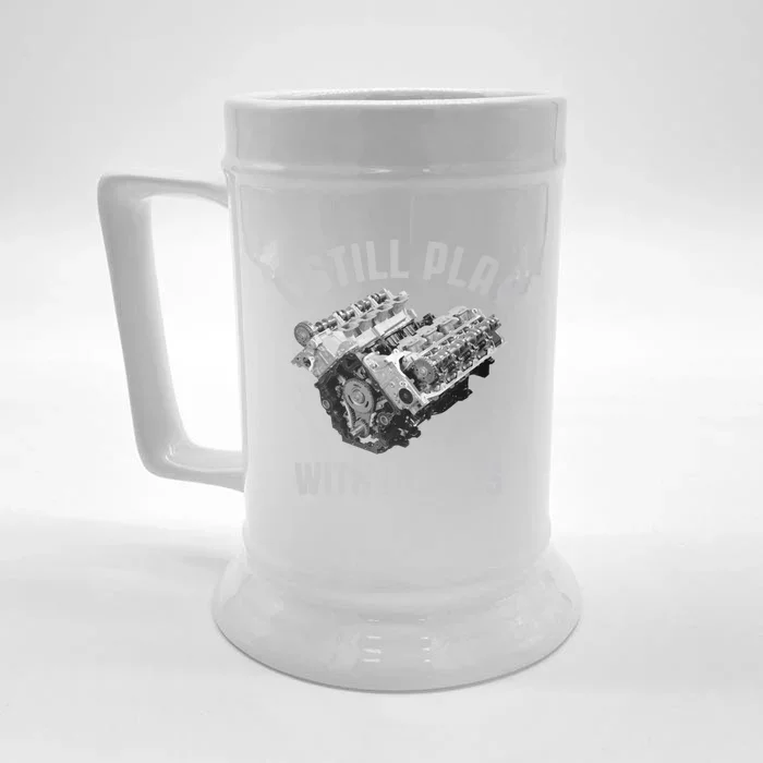 I Still Play With Blocks Mechanic Engine Car Enthusiast Gift Front & Back Beer Stein