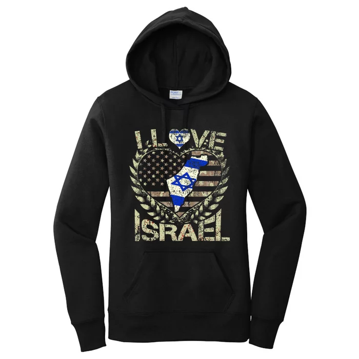 Israel Strong Pray For Israel US Israel Flag Women's Pullover Hoodie