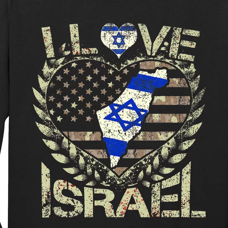 Israel Strong Pray For Israel US Israel Flag Tall Long Sleeve T-Shirt