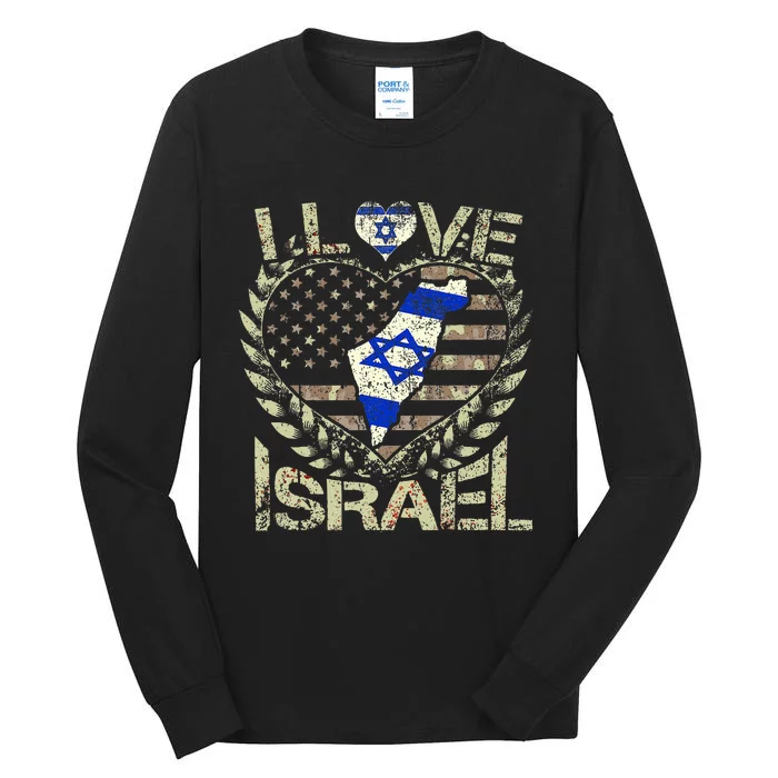 Israel Strong Pray For Israel US Israel Flag Tall Long Sleeve T-Shirt