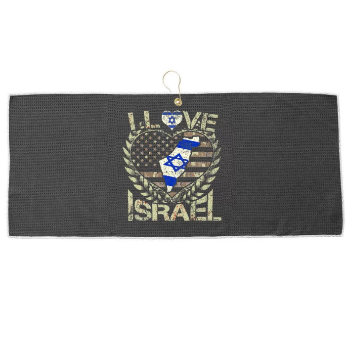 Israel Strong Pray For Israel US Israel Flag Large Microfiber Waffle Golf Towel