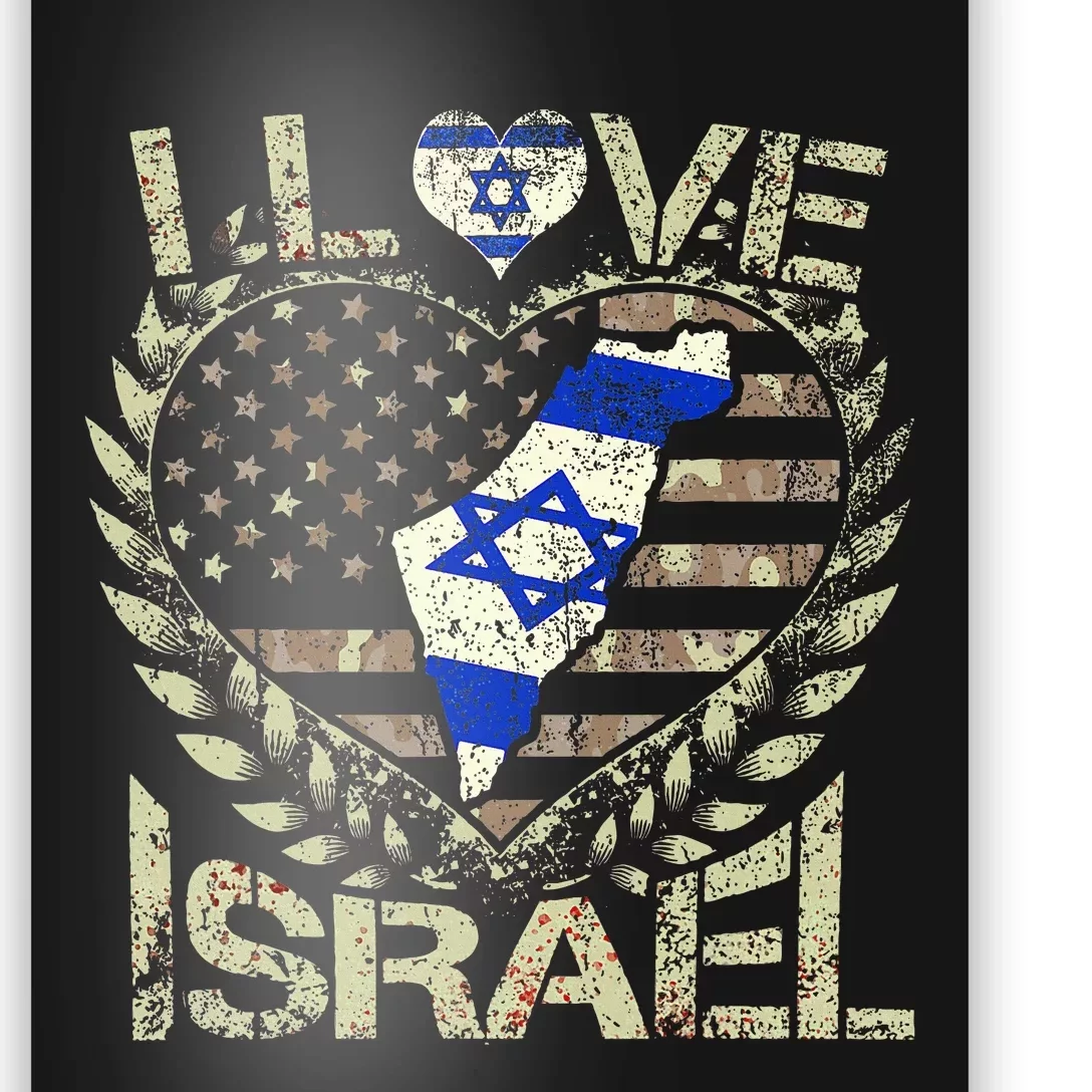 Israel Strong Pray For Israel US Israel Flag Poster