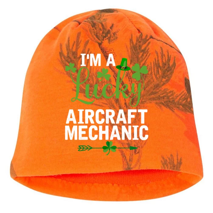 Irish St Patricks Day Costume I'm A Lucky Aircraft Mechanic Funny Gift Kati - Camo Knit Beanie