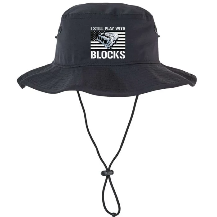 I Still Play With Blocks American Flag Car Auto Mechanic Legacy Cool Fit Booney Bucket Hat