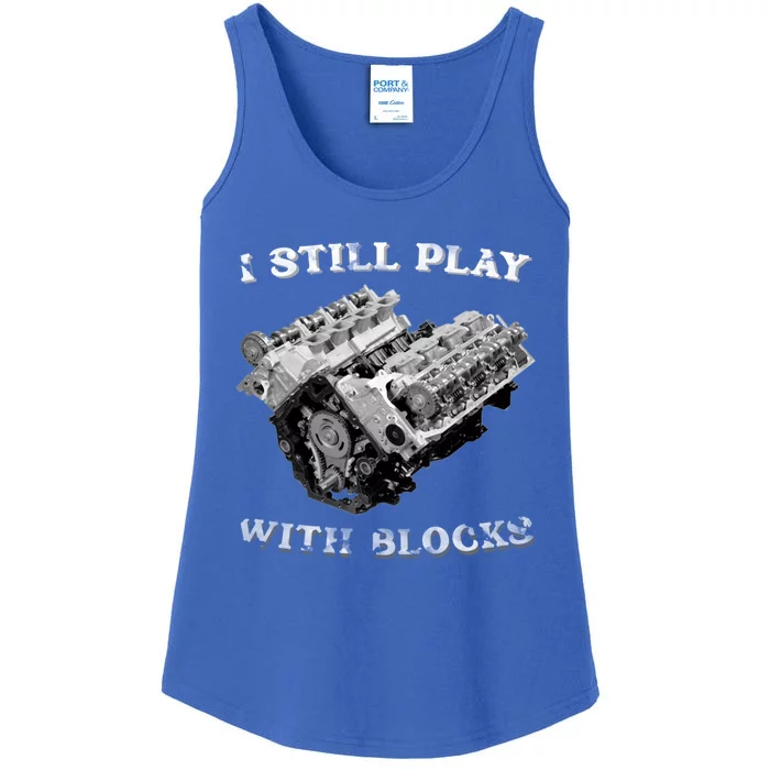 I Still Play With Blocks Racing Maintenance Vintage Ladies Essential Tank