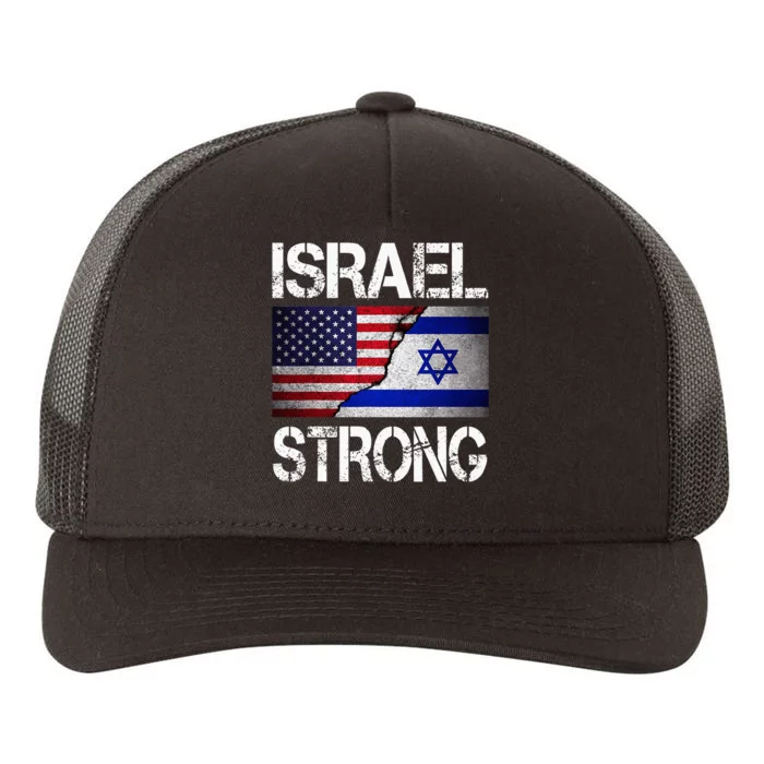 Israel Strong Pray For Israel Us Israel Flag Yupoong Adult 5-Panel Trucker Hat