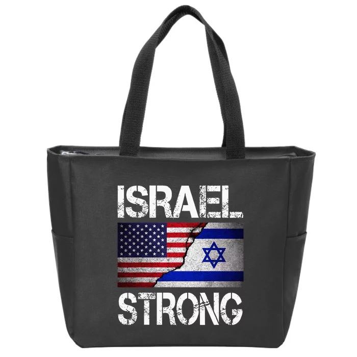 Israel Strong Pray For Israel Us Israel Flag Zip Tote Bag