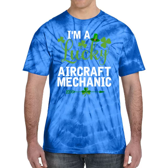 Irish St Patricks Day Costume I'm A Lucky Aircraft Mechanic Gift Tie-Dye T-Shirt