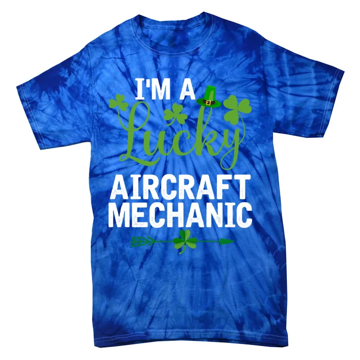 Irish St Patricks Day Costume I'm A Lucky Aircraft Mechanic Gift Tie-Dye T-Shirt