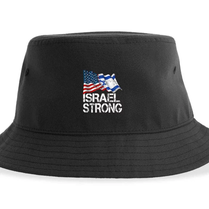 Israel Strong Pray For Israel Us Israel Flag Sustainable Bucket Hat