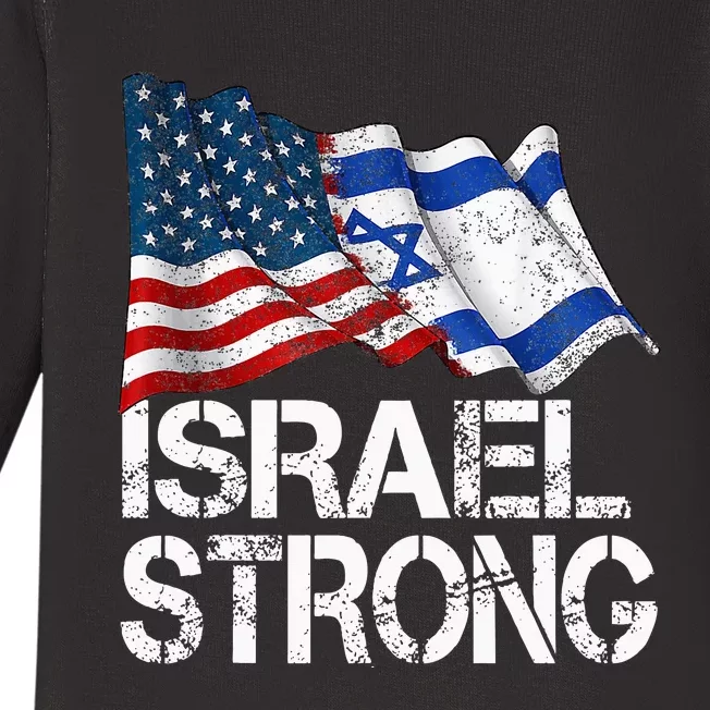 Israel Strong Pray For Israel Us Israel Flag Baby Long Sleeve Bodysuit