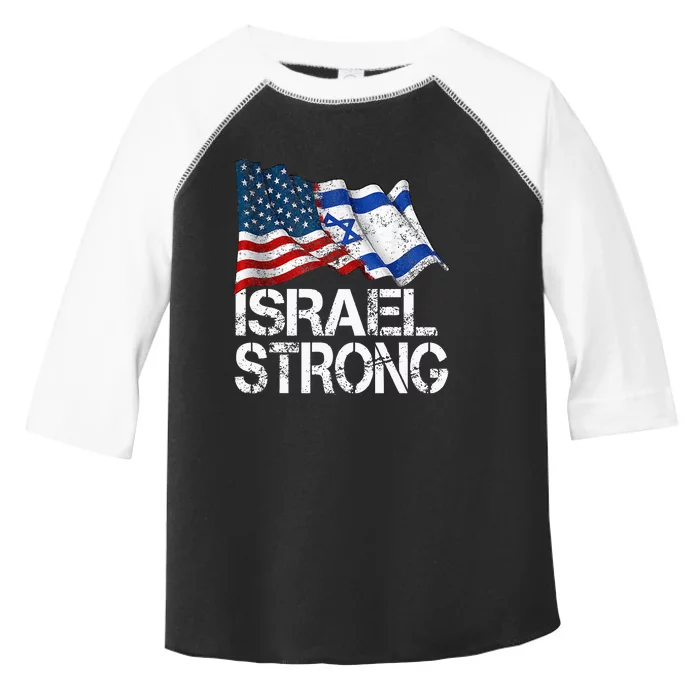 Israel Strong Pray For Israel Us Israel Flag Toddler Fine Jersey T-Shirt