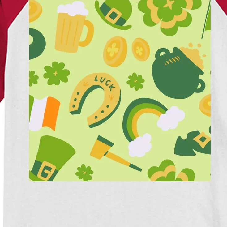 Ireland St Patrick's Day Celebration Kids Colorblock Raglan Jersey