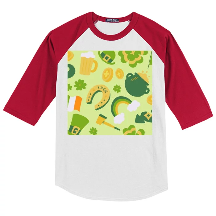 Ireland St Patrick's Day Celebration Kids Colorblock Raglan Jersey