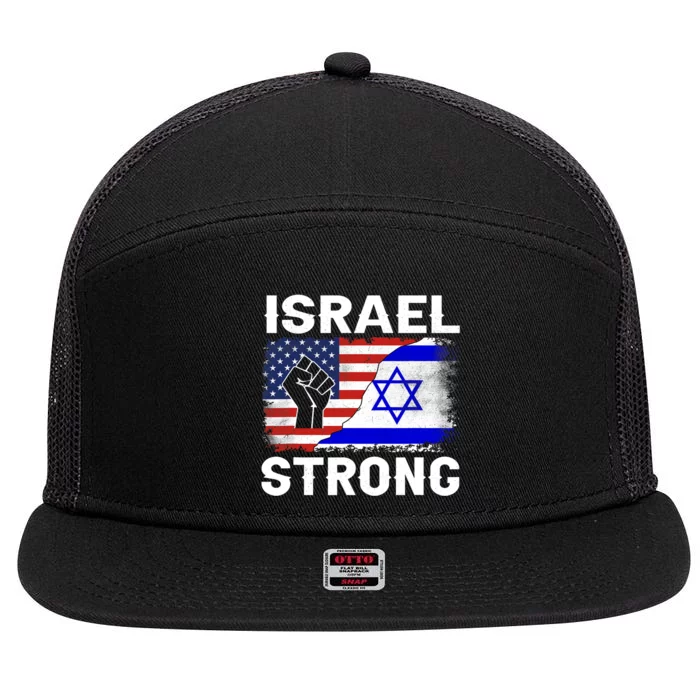 Israel Strong Pray For Israel Us Israel Flag 7 Panel Mesh Trucker Snapback Hat