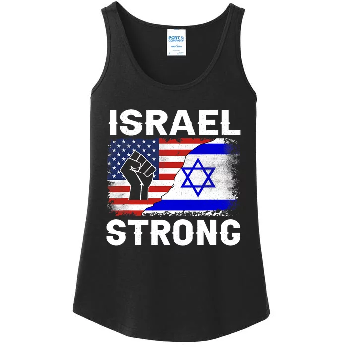 Israel Strong Pray For Israel Us Israel Flag Ladies Essential Tank