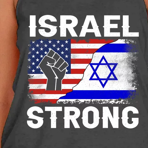 Israel Strong Pray For Israel Us Israel Flag Women's Knotted Racerback Tank