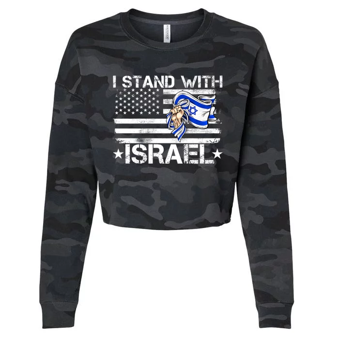 Israel Strong Pray For Israel Us Israel Flag I Stand With Israel Cropped Pullover Crew